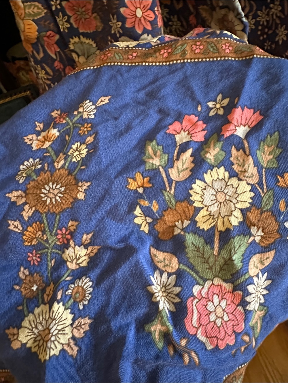 Natural Life Tricia Blue Garden Dress Floral Flower Colonial Blockprint M - Picture 5 of 11